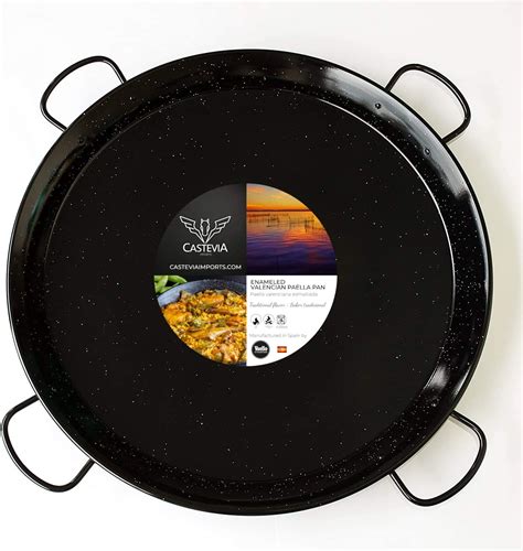 Machika Enamel Paella Pan | Paella Pan | Skillet for Paella and Rice Recipes | Perfect for Indoor & Outdoors | Easy Cleaning | Rust Proof Coating | 2 Servings | 10 inches | Visit the Machika Store. 4.5 4.5 out of 5 stars 1,564 ratings. 50+ bought in past month. $17.99 $ 17. 99.